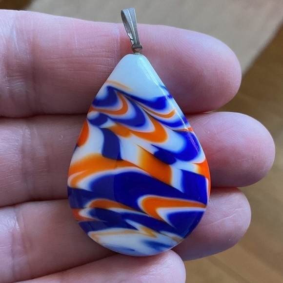 Hand Blown Colorful Glass Pendant - Picture 1 of 10